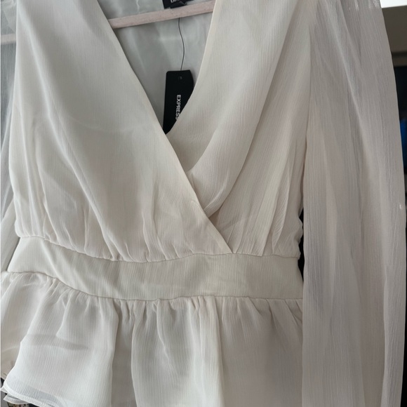 Express Tops - Express Cream Wrap Top